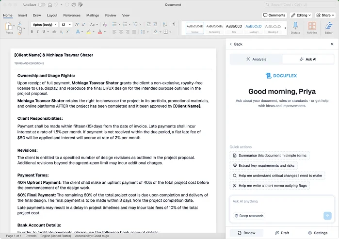 Manage AI Guidance Screen