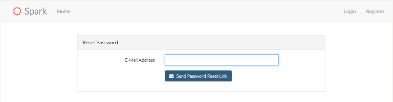 SPARK PASSWORD RESET PAGE