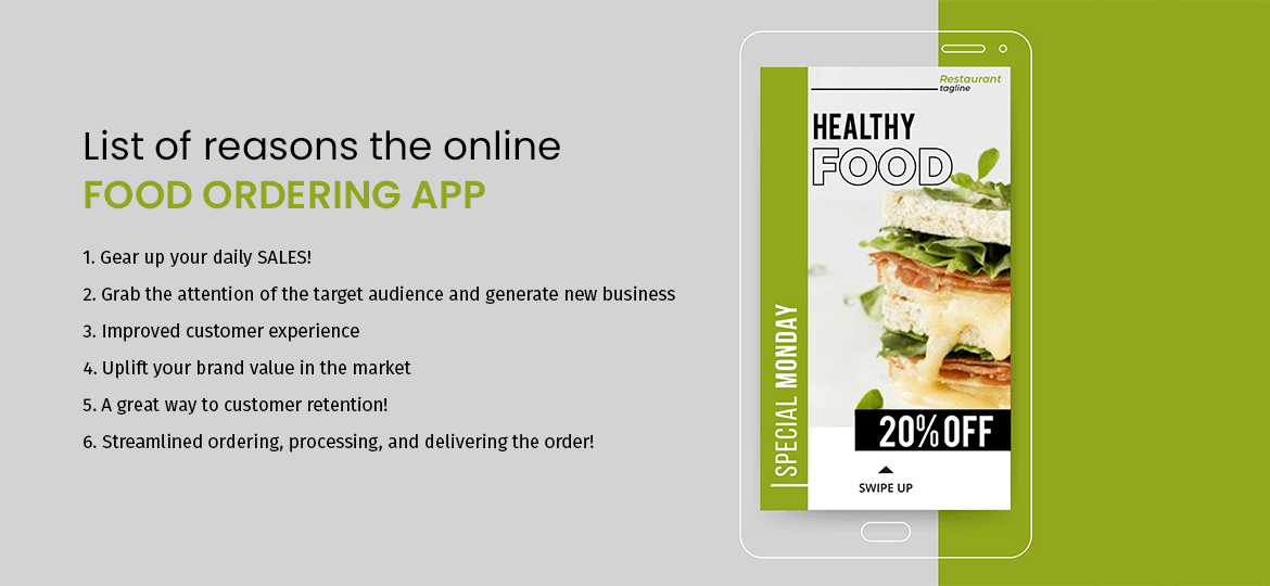 list of reasons the online food ordering app