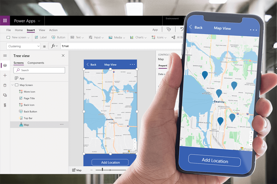 PowerApps Map View