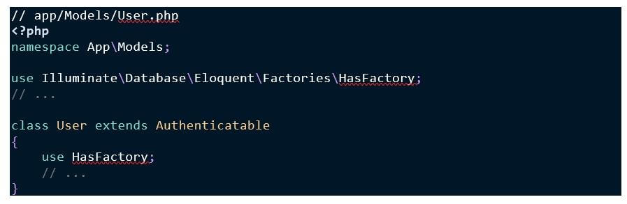 Use factories in Laravel 8.1