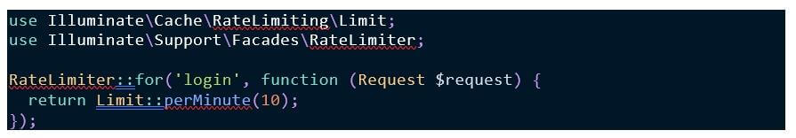 Here’s the rate-limiting of Laravel 7
