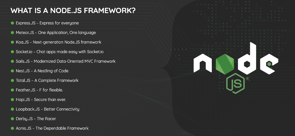 WHAT IS A NODE.JS FRAMEWORK