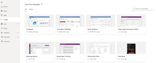 Creating Canvas App from Template Creating Canvas App from Template