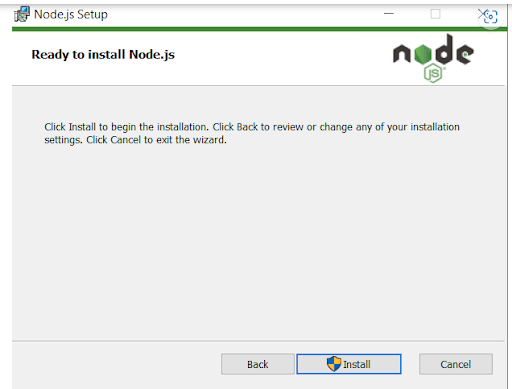 set up Node and NPM, the setup is prepared. Let's press the Install button firmly!