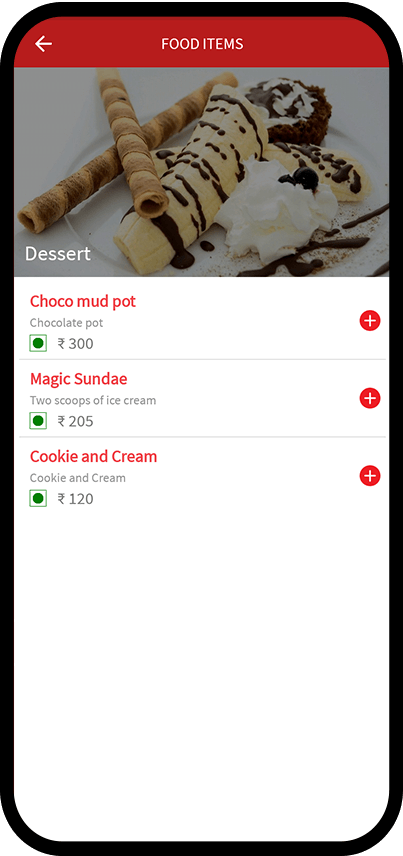 Food Items Screen