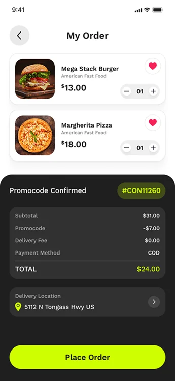 Customer App Features