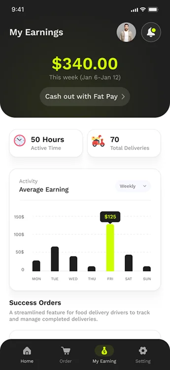 Driver App Features