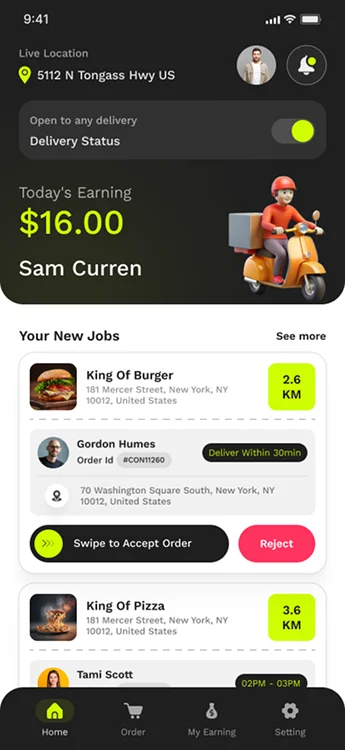 Driver App Features